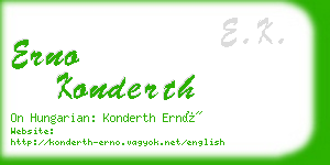 erno konderth business card